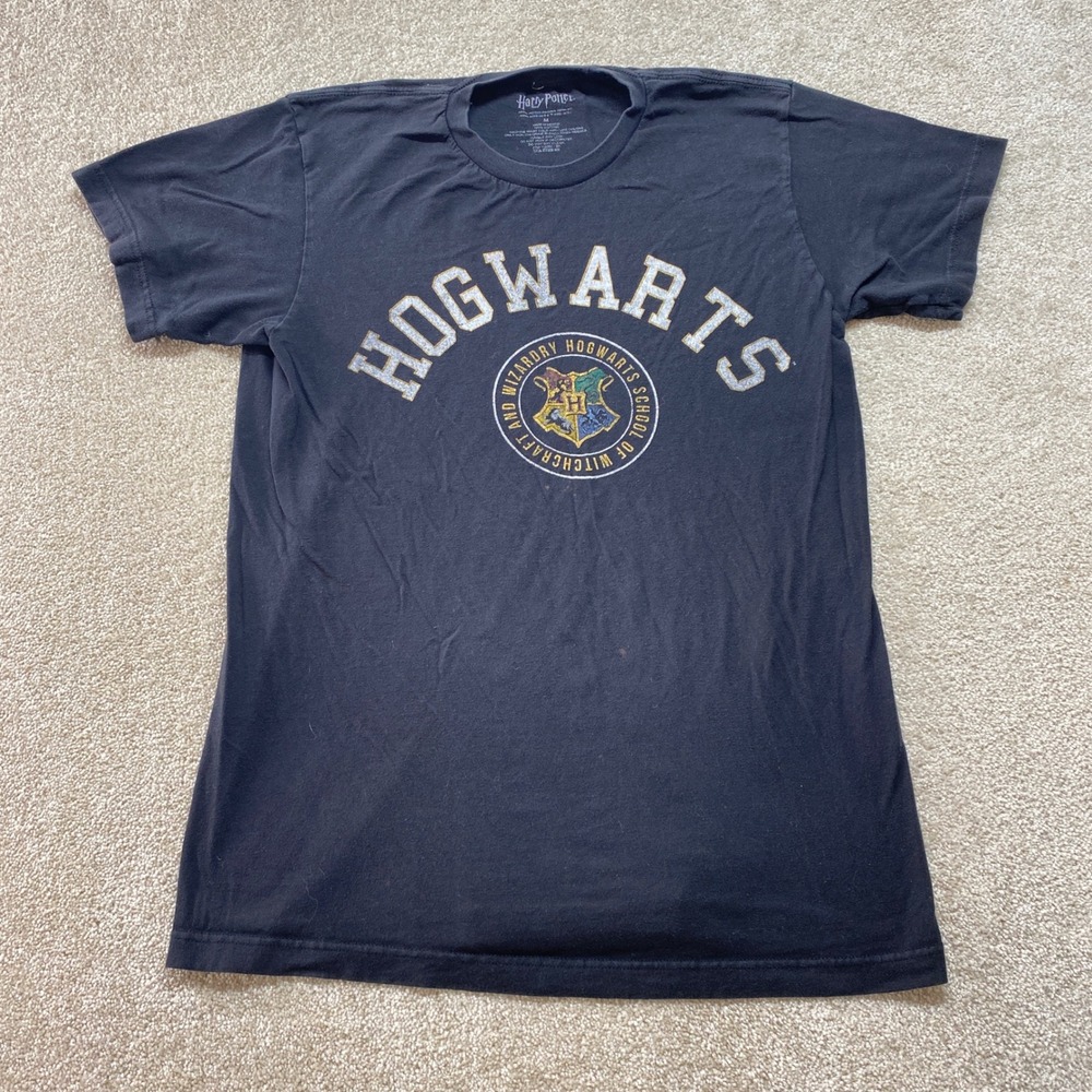 Harry Potter Shirt Mens‎ Medium Black Hogwarts School of Witchcraft Wizardry